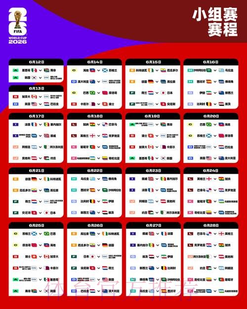 2026世界杯小组赛赛程详细安排高清直播在哪里看